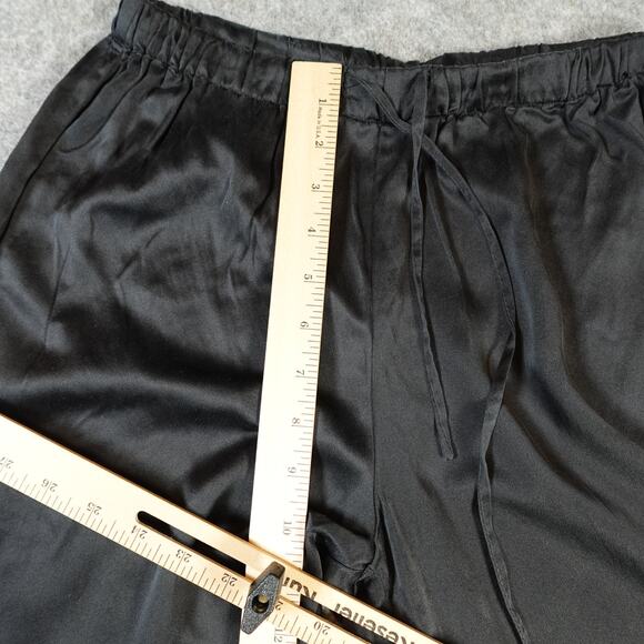 Reformation Pants Womens Small Olina Silk Straight Wide Leg Black Pull On Satin - Picture 4 of 10